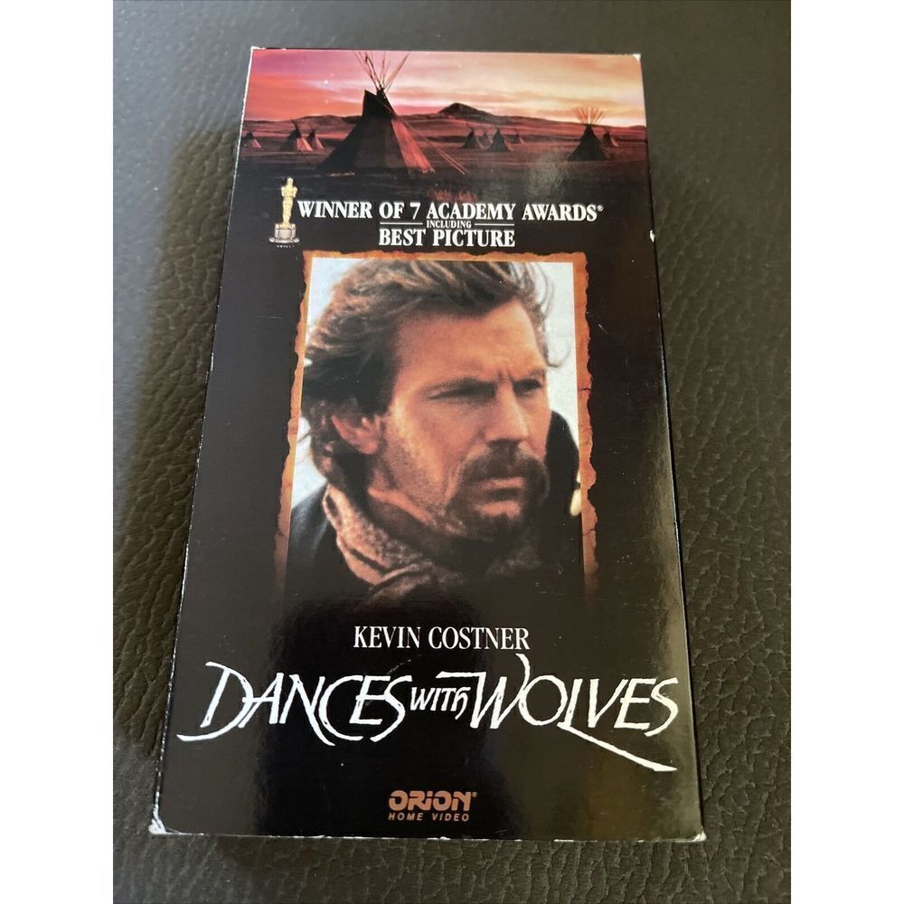 DANCES WITH WOLVES Kevin Costner VHS Video  Tape 7 Academy Awards Vintage 1990